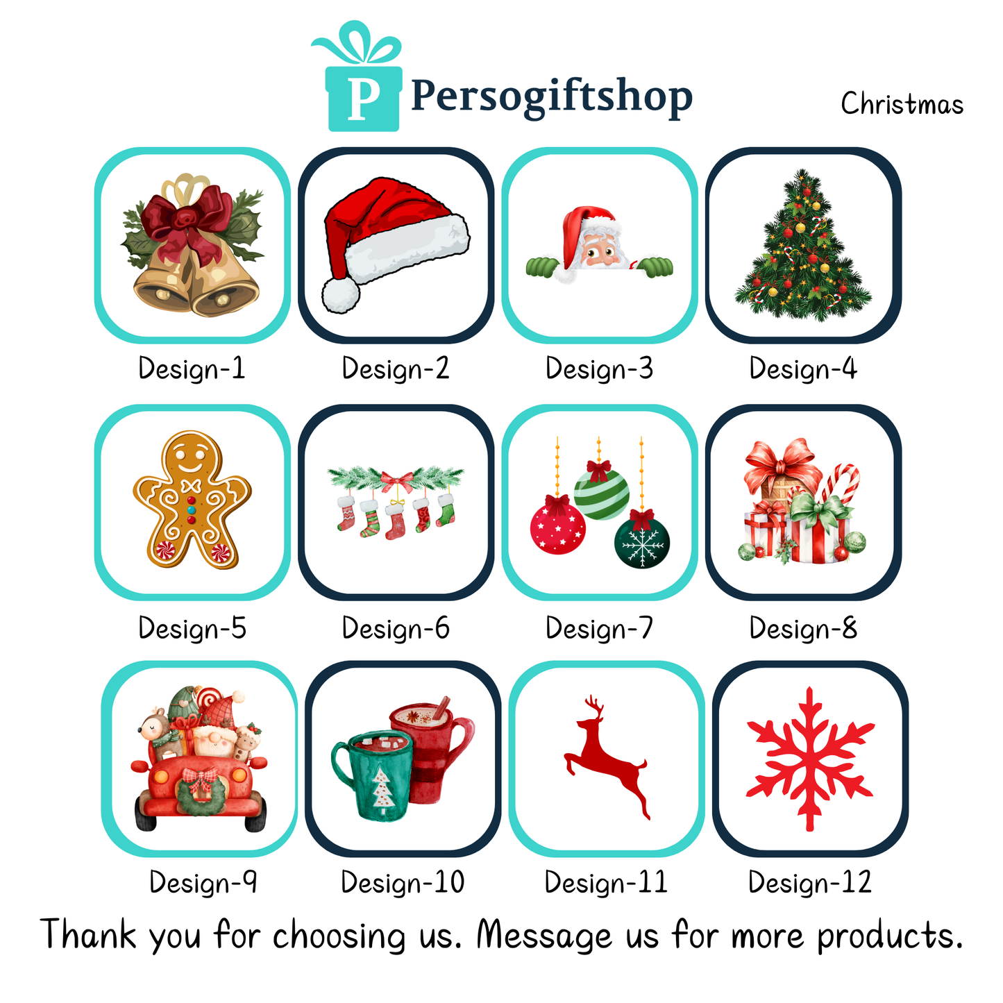 Personalized Christmas-Themed Printed Napkin, 16x16 Inches, Holiday Table Decor, Water Absorbent and Fade-Resistant Design