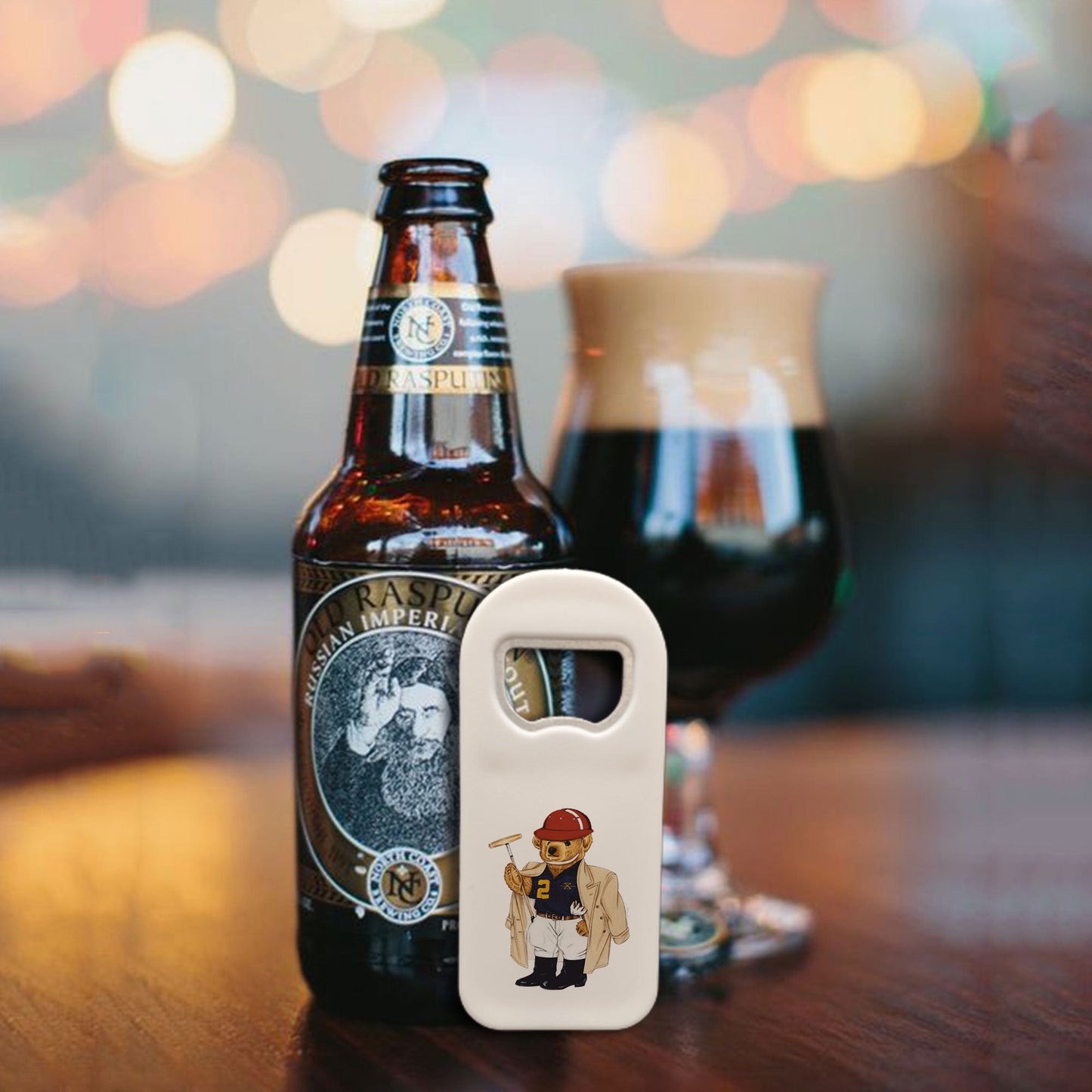Personalized Bottle Opener Magnet, Teddy Bear Design, Custom 1.77x4.33 Inch Magnet, Unique Gift for Kids and Adults, Cute Bar or Kitchen Accessory