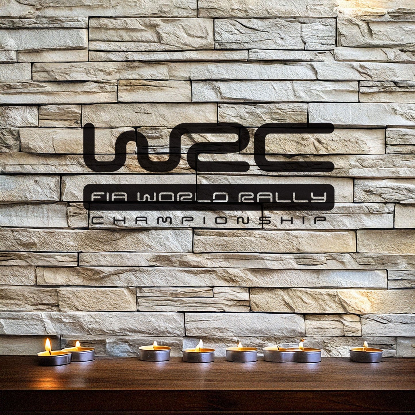Laser Cut Metal Wall Decor, Matte Black WRC Design, Motorsport Wall Art, FIA Rally Championship Decor, Car Enthusiast Gift, Garage Decor