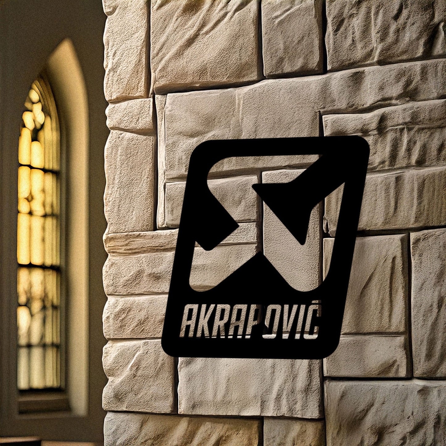 Laser Cut Metal Wall Decor, Akrapovic Logo Design, Black Metal Wall Art, Exhaust Brand Decor, Garage Wall Accent, Motorsport Gift, Car Enthusiast Art