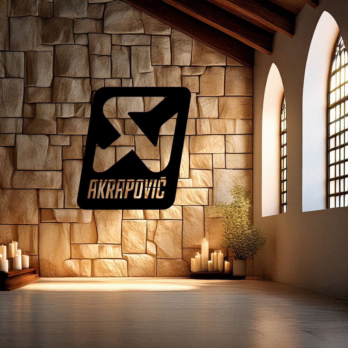 Laser Cut Metal Wall Decor, Akrapovic Logo Design, Black Metal Wall Art, Exhaust Brand Decor, Garage Wall Accent, Motorsport Gift, Car Enthusiast Art