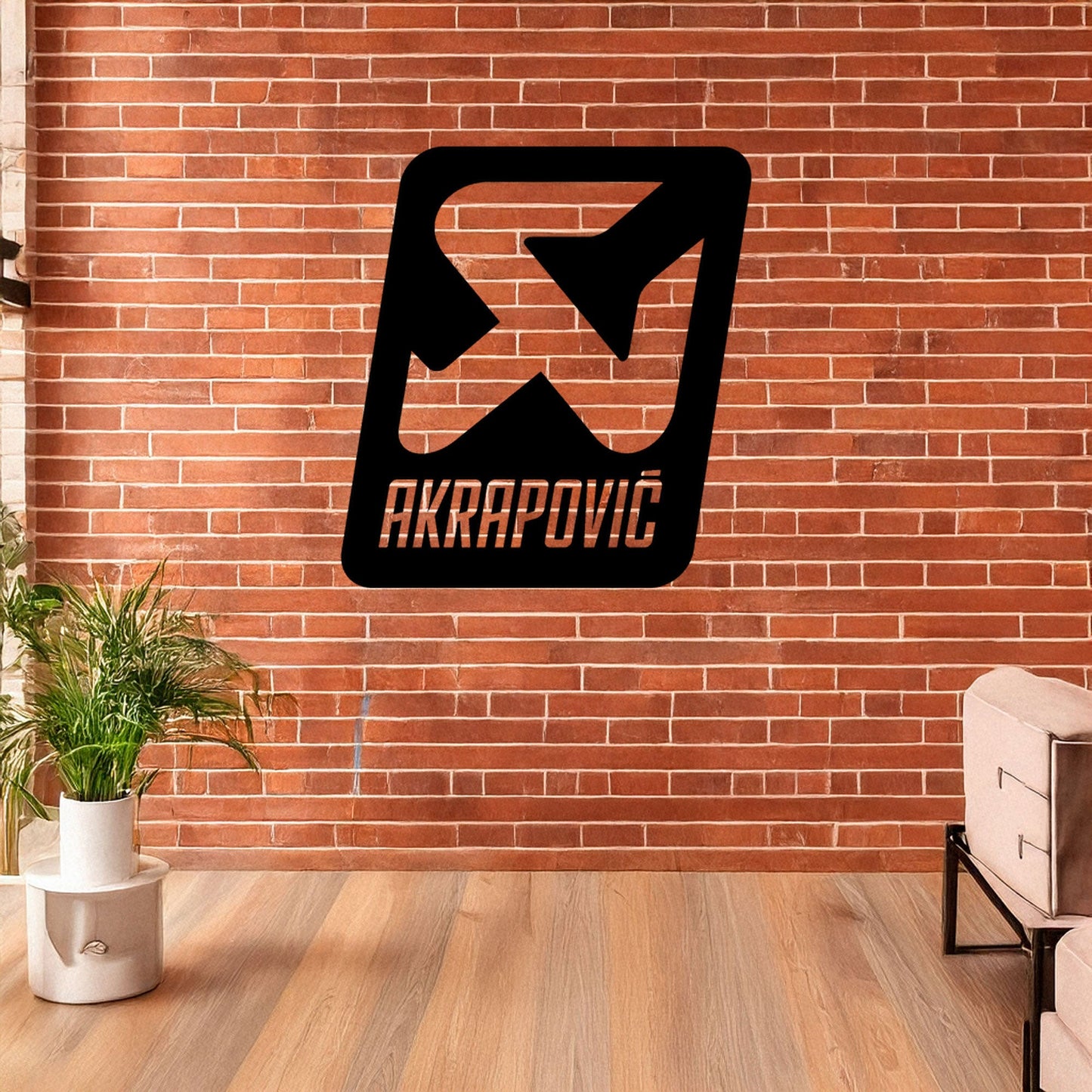 Laser Cut Metal Wall Decor, Akrapovic Logo Design, Black Metal Wall Art, Exhaust Brand Decor, Garage Wall Accent, Motorsport Gift, Car Enthusiast Art