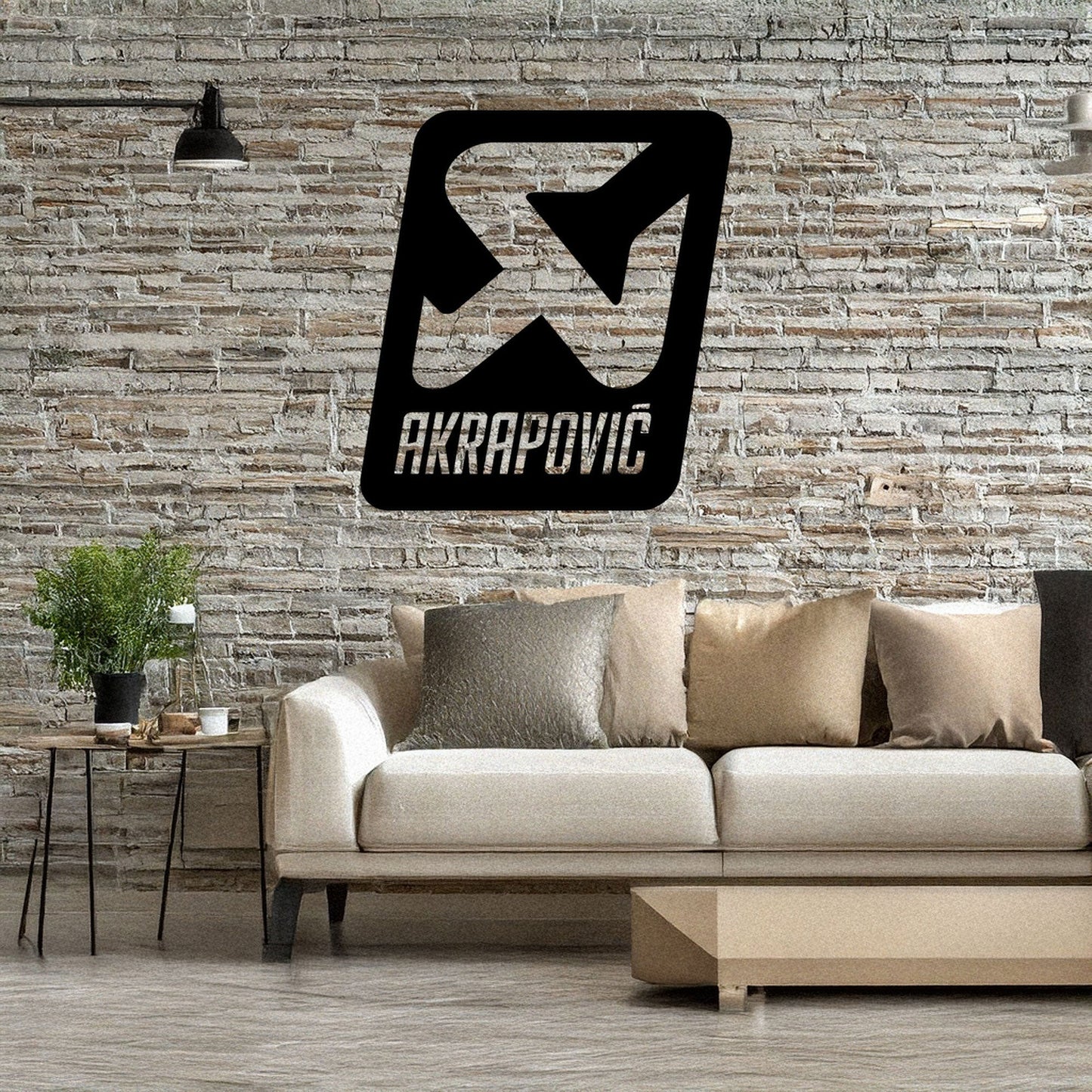 Laser Cut Metal Wall Decor, Akrapovic Logo Design, Black Metal Wall Art, Exhaust Brand Decor, Garage Wall Accent, Motorsport Gift, Car Enthusiast Art