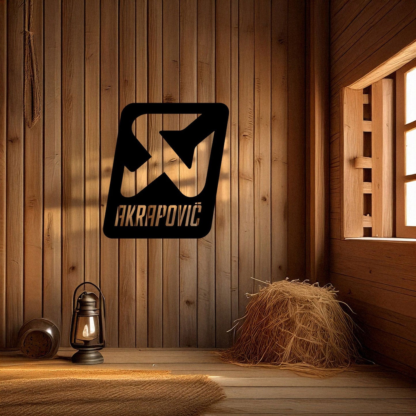 Laser Cut Metal Wall Decor, Akrapovic Logo Design, Black Metal Wall Art, Exhaust Brand Decor, Garage Wall Accent, Motorsport Gift, Car Enthusiast Art