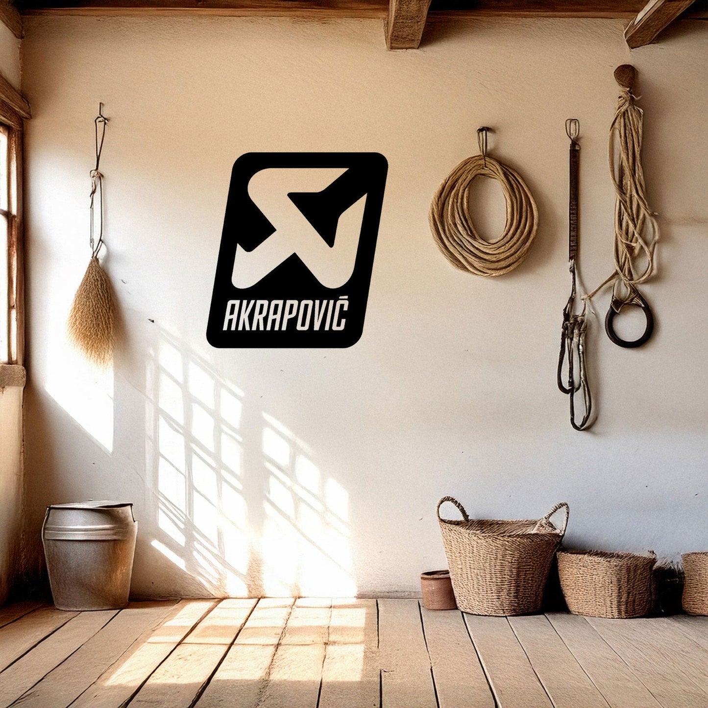 Laser Cut Metal Wall Decor, Akrapovic Logo Design, Black Metal Wall Art, Exhaust Brand Decor, Garage Wall Accent, Motorsport Gift, Car Enthusiast Art