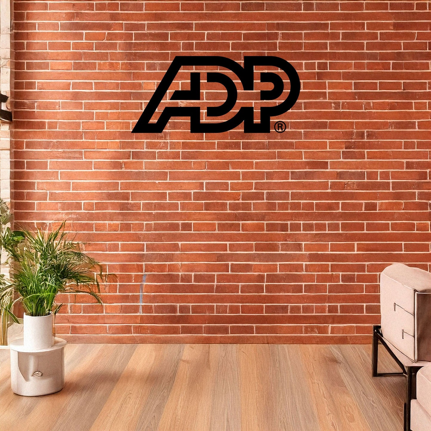 Laser Cut Metal Wall Decor, ADP Logo Design, Black Metal Wall Art, Business Brand Decor, Office Wall Accent, Modern Workplace Gift