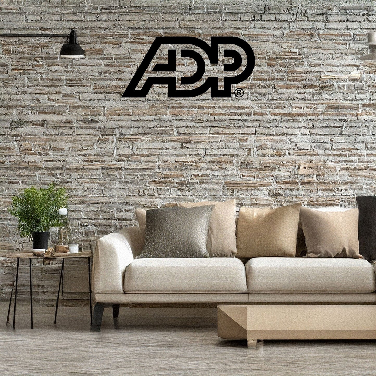 Laser Cut Metal Wall Decor, ADP Logo Design, Black Metal Wall Art, Business Brand Decor, Office Wall Accent, Modern Workplace Gift