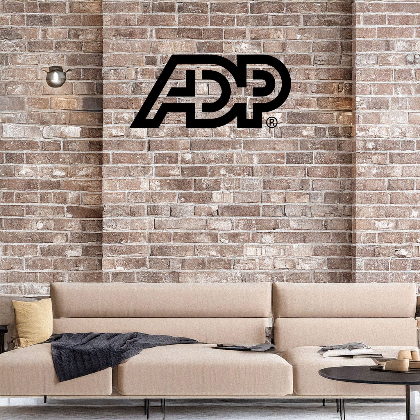 Laser Cut Metal Wall Decor, ADP Logo Design, Black Metal Wall Art, Business Brand Decor, Office Wall Accent, Modern Workplace Gift