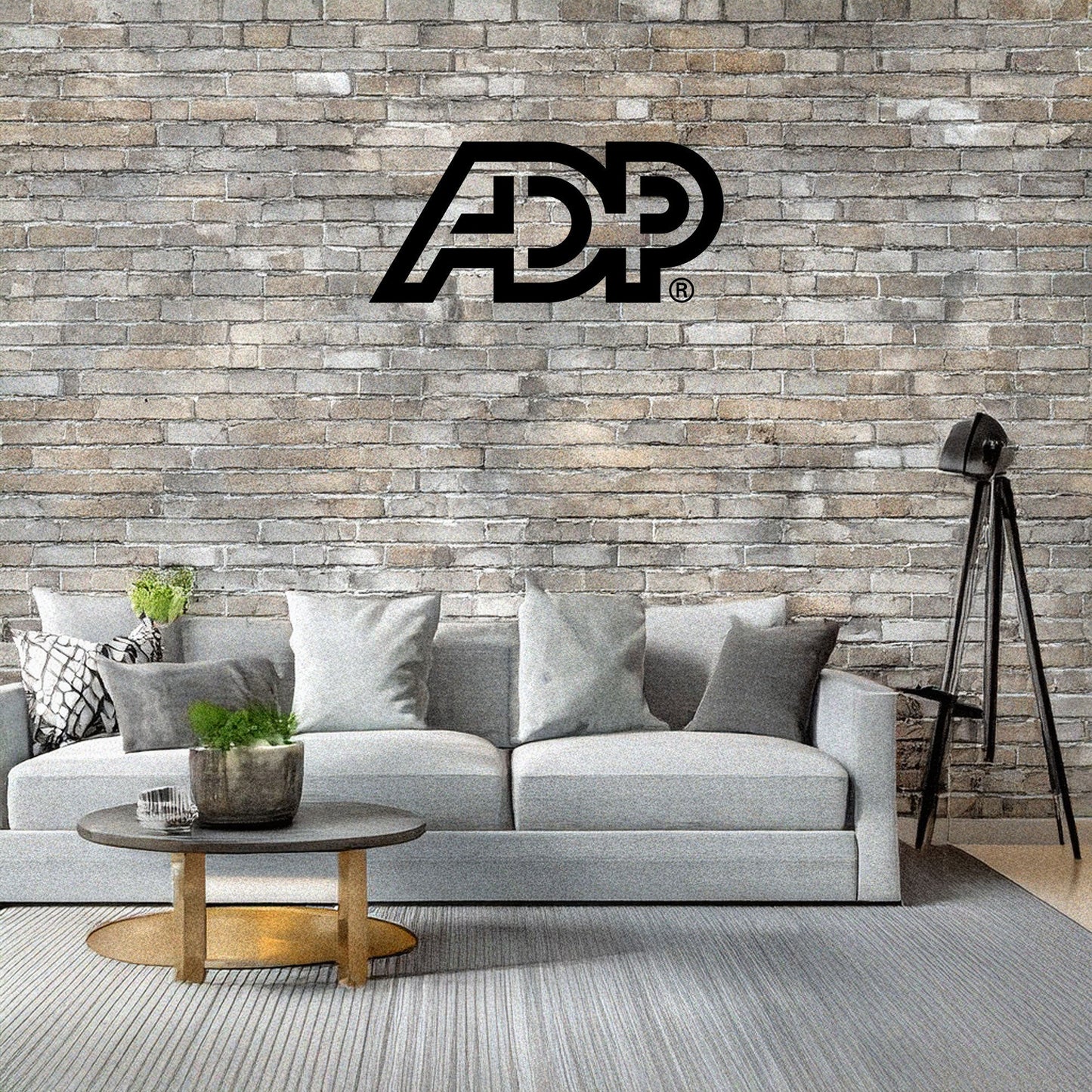 Laser Cut Metal Wall Decor, ADP Logo Design, Black Metal Wall Art, Business Brand Decor, Office Wall Accent, Modern Workplace Gift