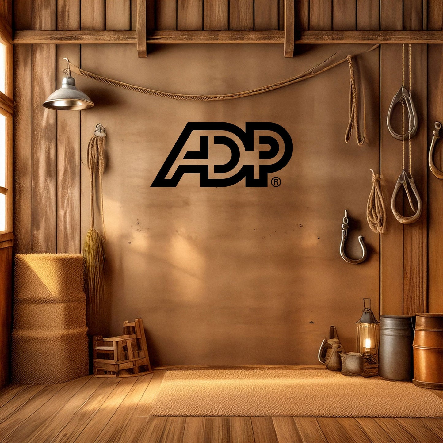 Laser Cut Metal Wall Decor, ADP Logo Design, Black Metal Wall Art, Business Brand Decor, Office Wall Accent, Modern Workplace Gift