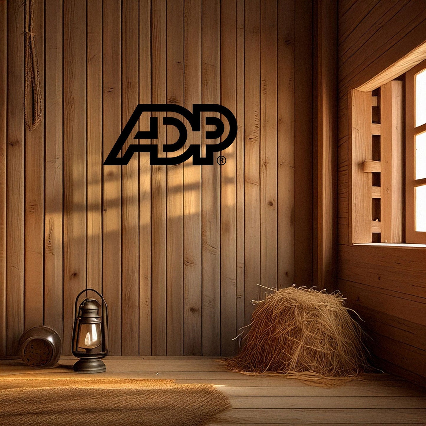 Laser Cut Metal Wall Decor, ADP Logo Design, Black Metal Wall Art, Business Brand Decor, Office Wall Accent, Modern Workplace Gift