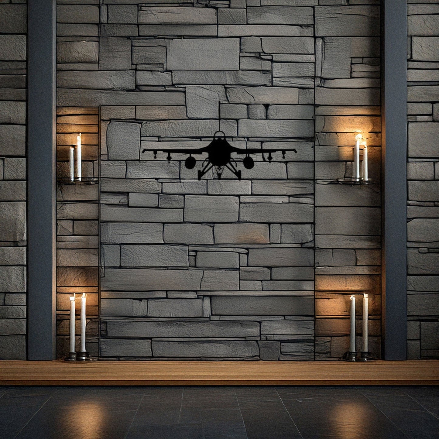 Laser Cut Metal Wall Decor, Fighter Jet Plane Design, Black Metal Wall Art, Aviation Decor Gift, Pilot Room Accent, Airplane Enthusiast Wall Art