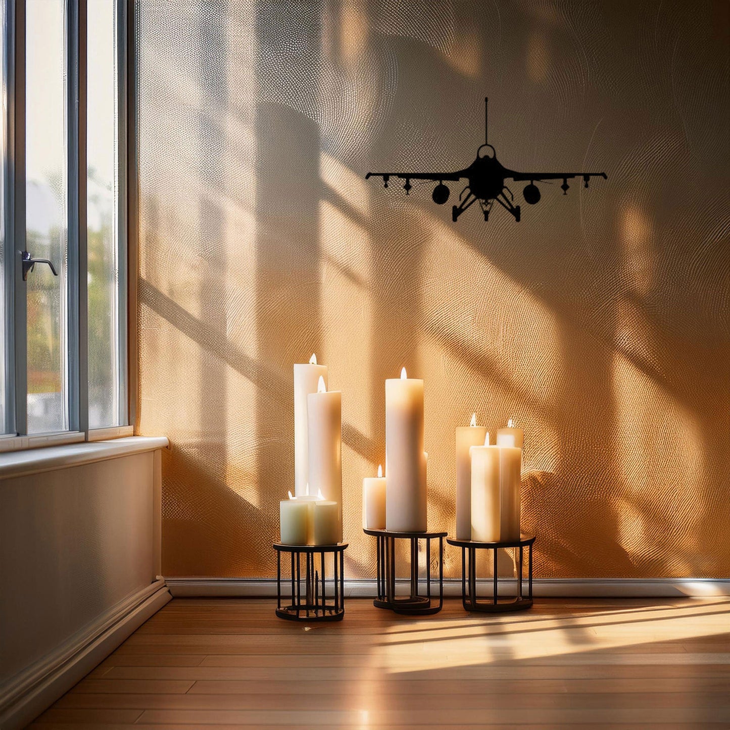 Laser Cut Metal Wall Decor, Fighter Jet Plane Design, Black Metal Wall Art, Aviation Decor Gift, Pilot Room Accent, Airplane Enthusiast Wall Art