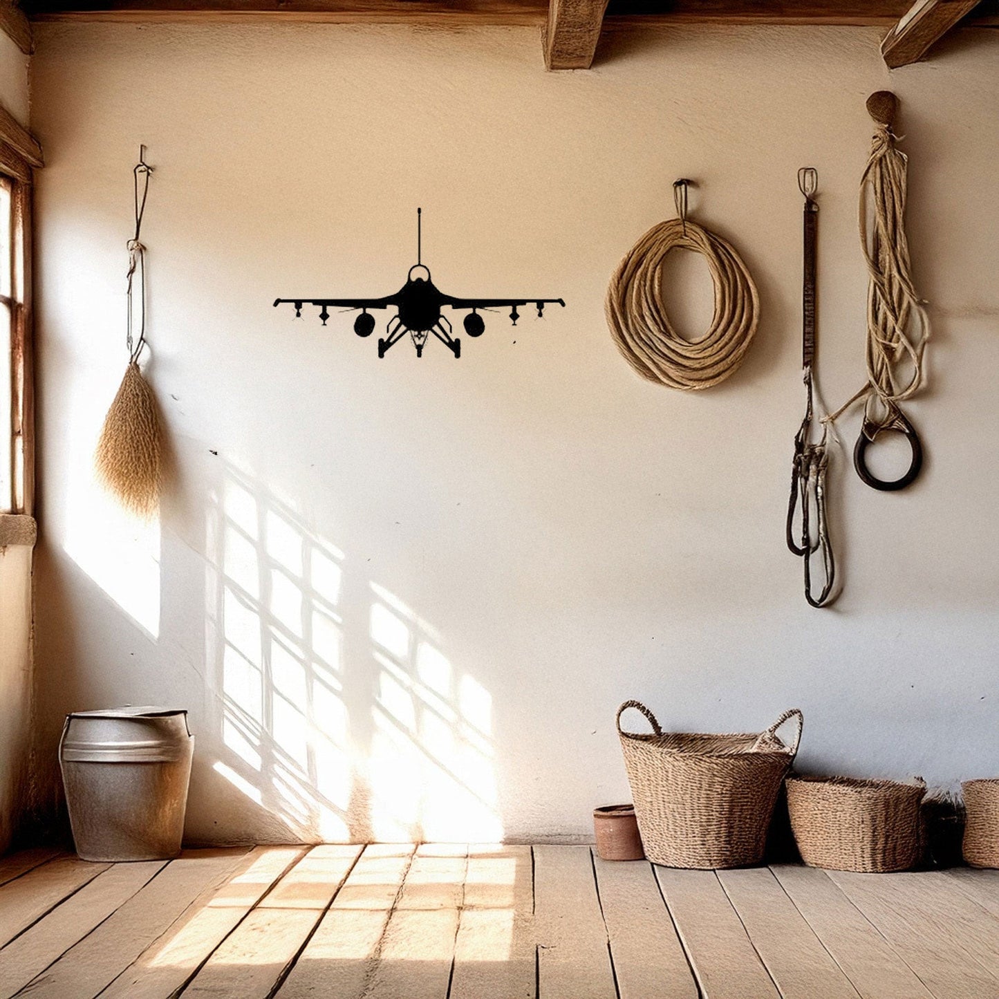 Laser Cut Metal Wall Decor, Fighter Jet Plane Design, Black Metal Wall Art, Aviation Decor Gift, Pilot Room Accent, Airplane Enthusiast Wall Art