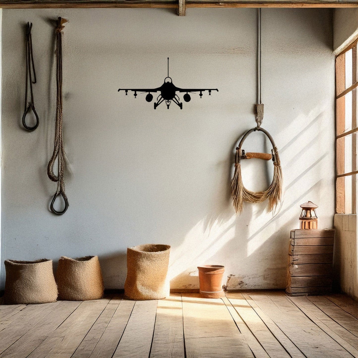 Laser Cut Metal Wall Decor, Fighter Jet Plane Design, Black Metal Wall Art, Aviation Decor Gift, Pilot Room Accent, Airplane Enthusiast Wall Art