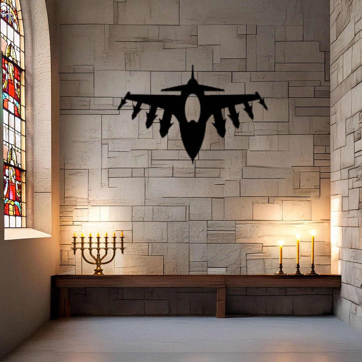 Laser Cut Metal Wall Decor, F16 Fighter Jet Design, Black Metal Wall Art, Aviation Decor Gift, Pilot Room Accent, Modern Airplane Wall Art