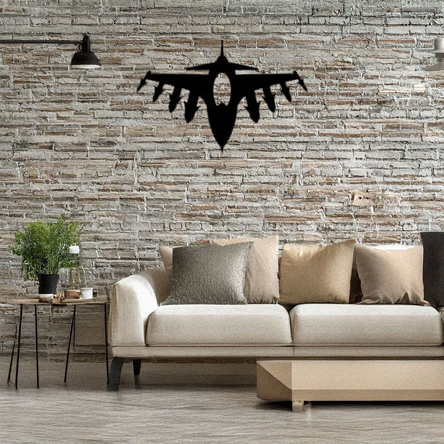 Laser Cut Metal Wall Decor, F16 Fighter Jet Design, Black Metal Wall Art, Aviation Decor Gift, Pilot Room Accent, Modern Airplane Wall Art