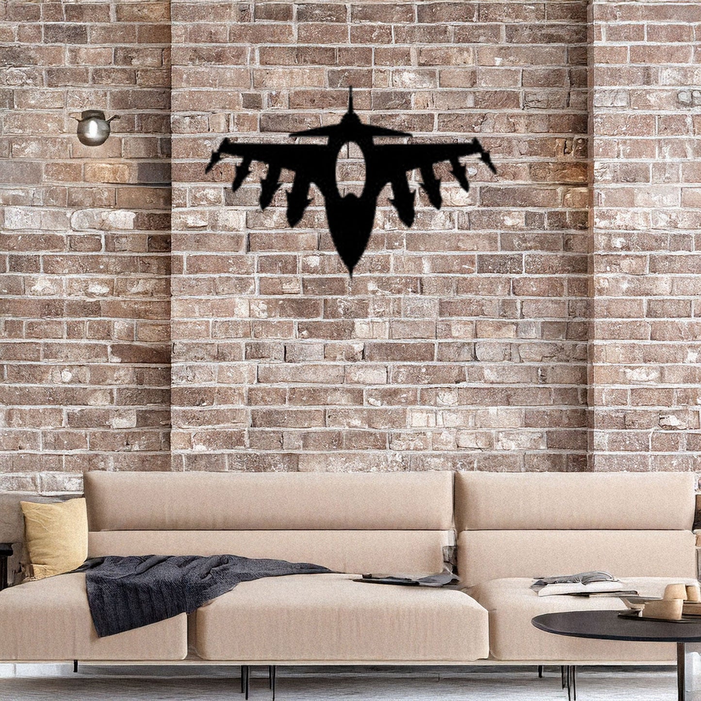 Laser Cut Metal Wall Decor, F16 Fighter Jet Design, Black Metal Wall Art, Aviation Decor Gift, Pilot Room Accent, Modern Airplane Wall Art