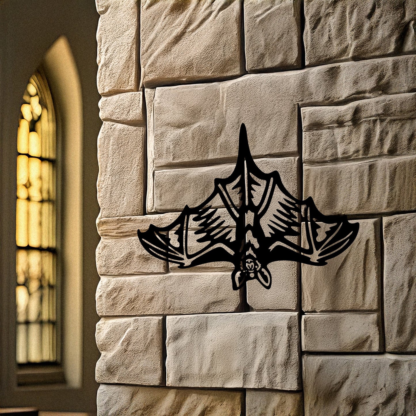 Laser Cut Metal Wall Decor, Bat Silhouette Design, Black Metal Wall Art, Gothic Home Accent, Halloween Wall Decor, Gift for Bat Lovers