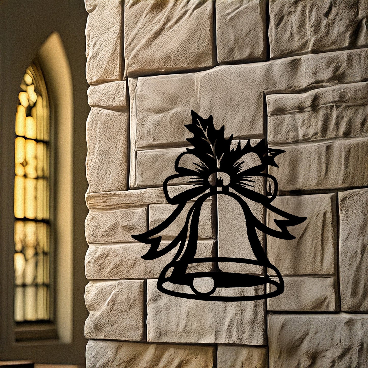 Laser Cut Metal Wall Decor, Christmas Bell Design, Black Holiday Wall Art, Festive Home Decor, Matte Black Accent, Christmas Gift Idea