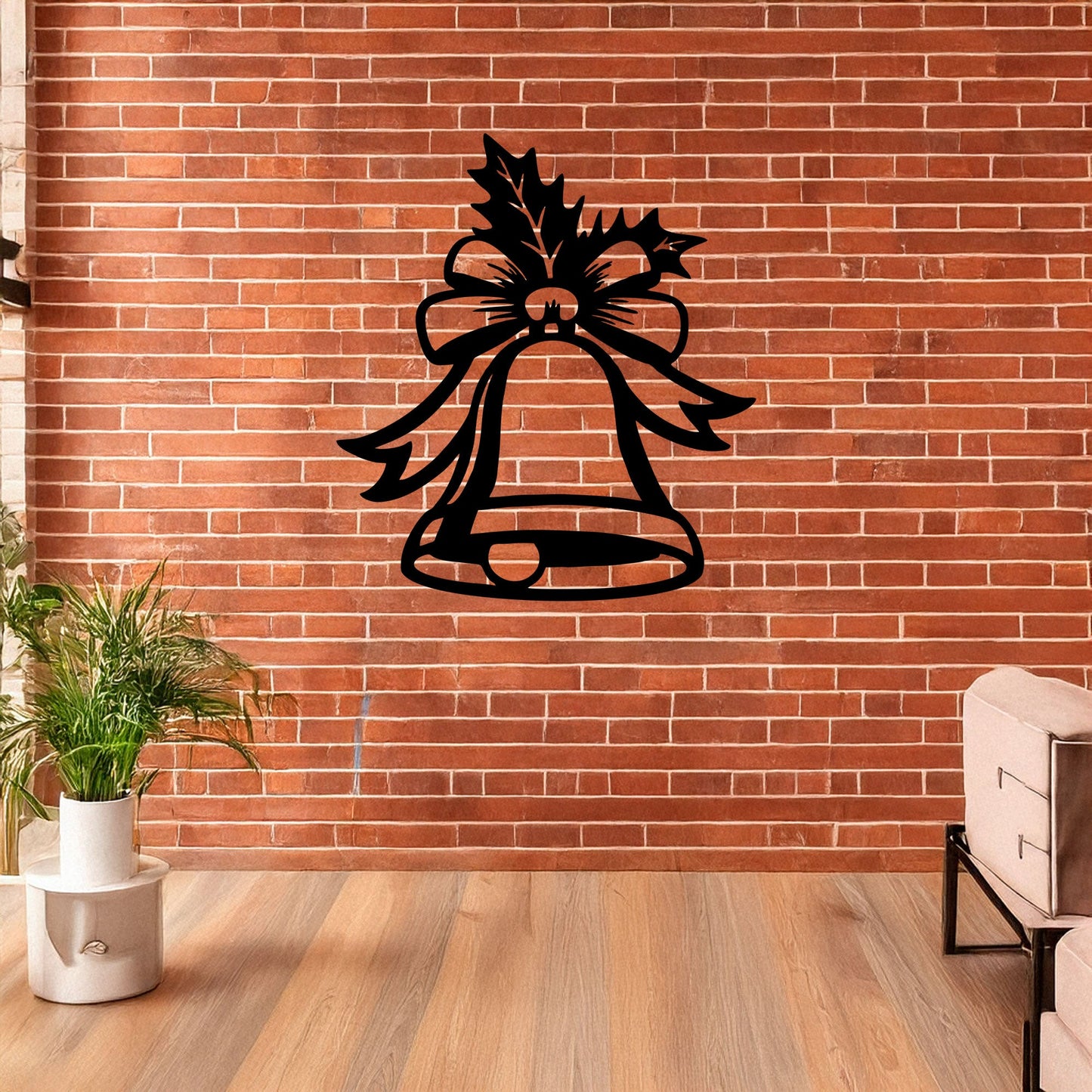 Laser Cut Metal Wall Decor, Christmas Bell Design, Black Holiday Wall Art, Festive Home Decor, Matte Black Accent, Christmas Gift Idea