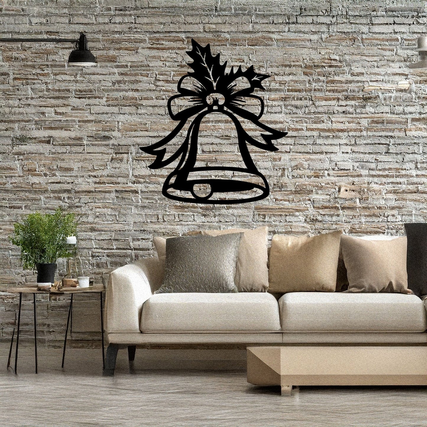 Laser Cut Metal Wall Decor, Christmas Bell Design, Black Holiday Wall Art, Festive Home Decor, Matte Black Accent, Christmas Gift Idea