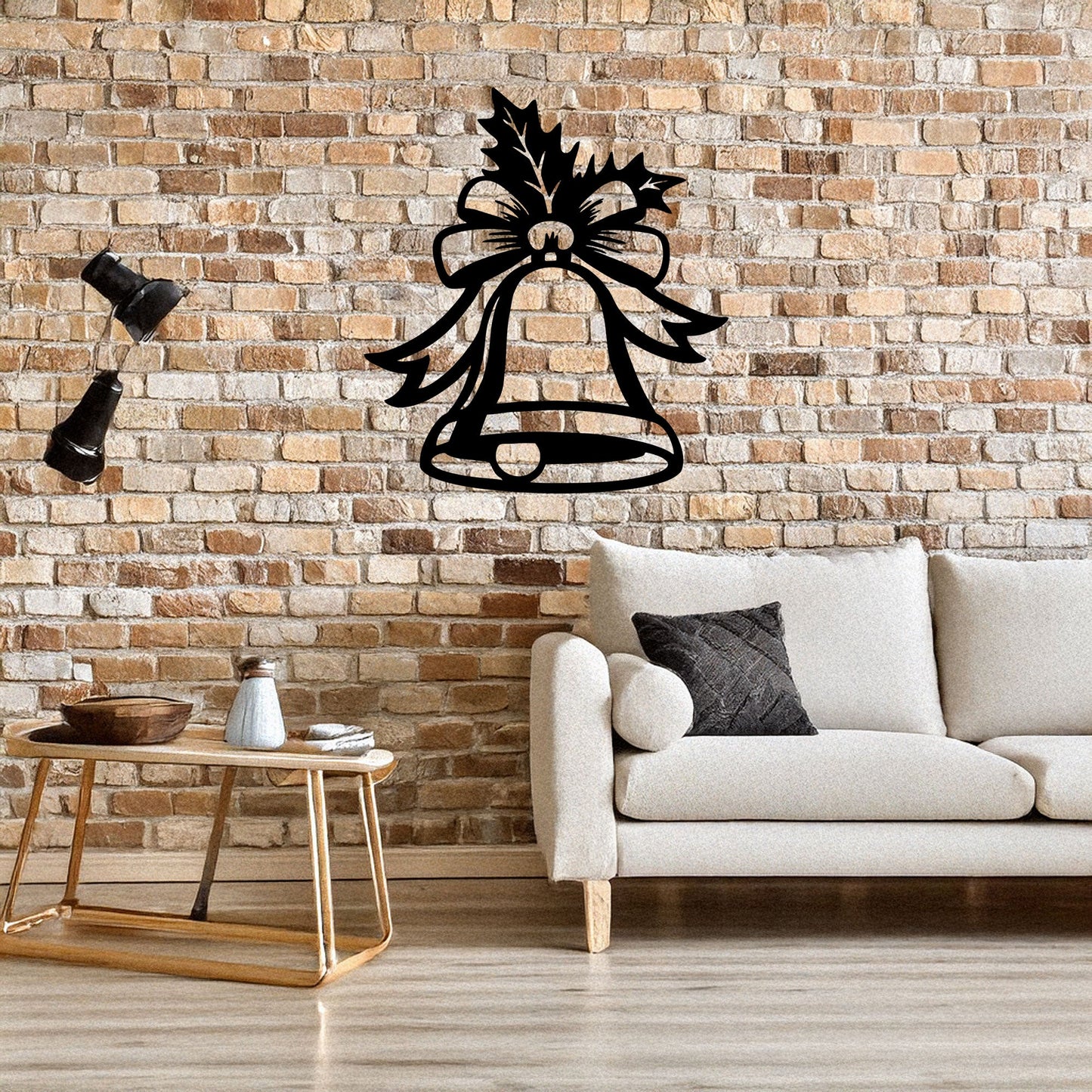 Laser Cut Metal Wall Decor, Christmas Bell Design, Black Holiday Wall Art, Festive Home Decor, Matte Black Accent, Christmas Gift Idea