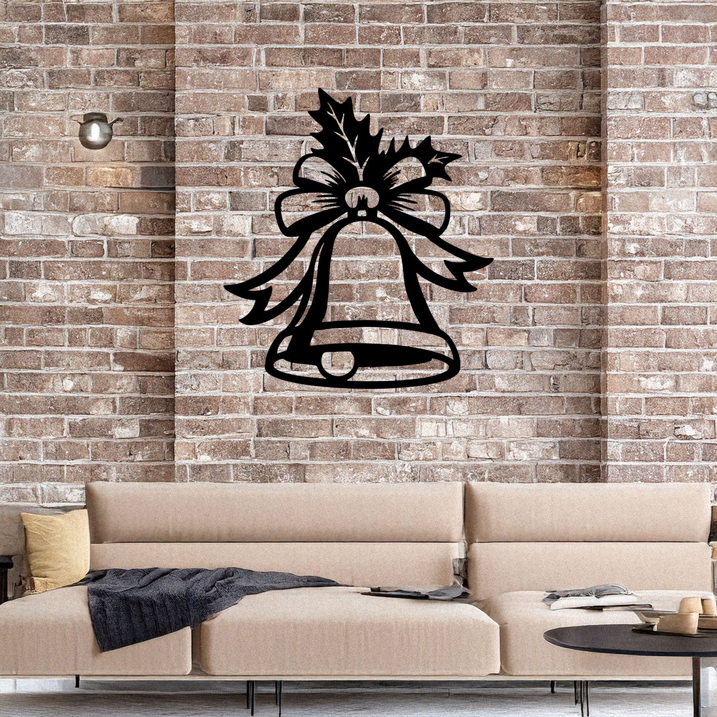 Laser Cut Metal Wall Decor, Christmas Bell Design, Black Holiday Wall Art, Festive Home Decor, Matte Black Accent, Christmas Gift Idea