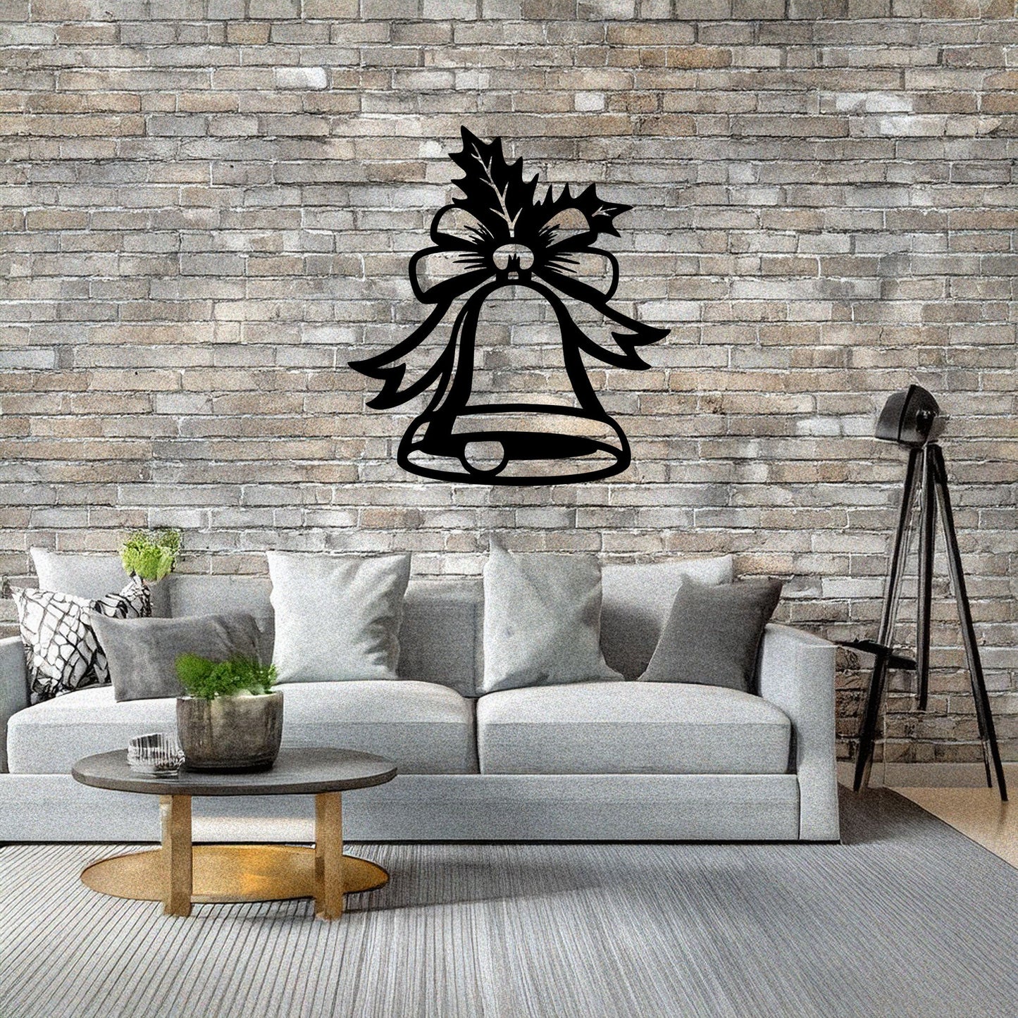 Laser Cut Metal Wall Decor, Christmas Bell Design, Black Holiday Wall Art, Festive Home Decor, Matte Black Accent, Christmas Gift Idea