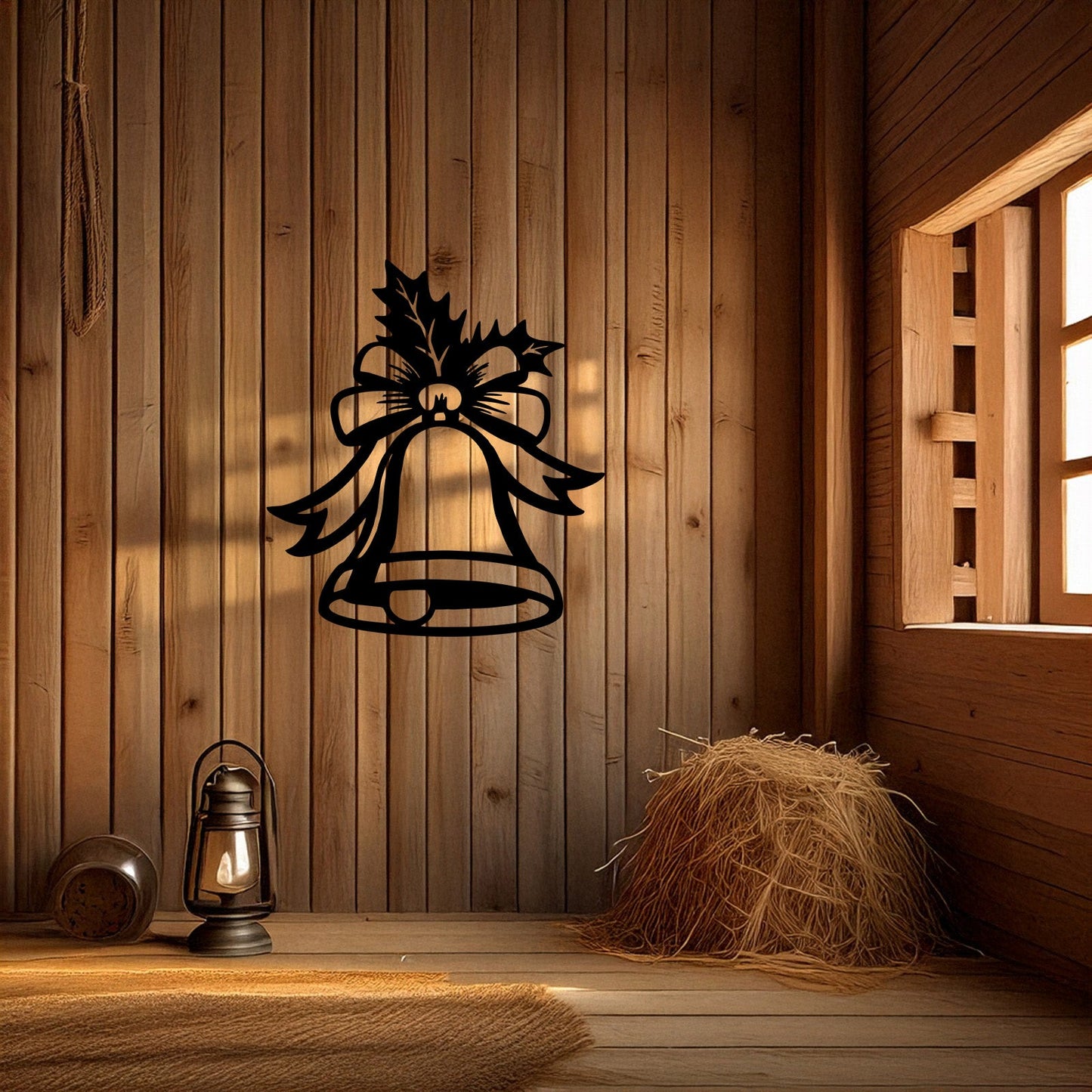 Laser Cut Metal Wall Decor, Christmas Bell Design, Black Holiday Wall Art, Festive Home Decor, Matte Black Accent, Christmas Gift Idea