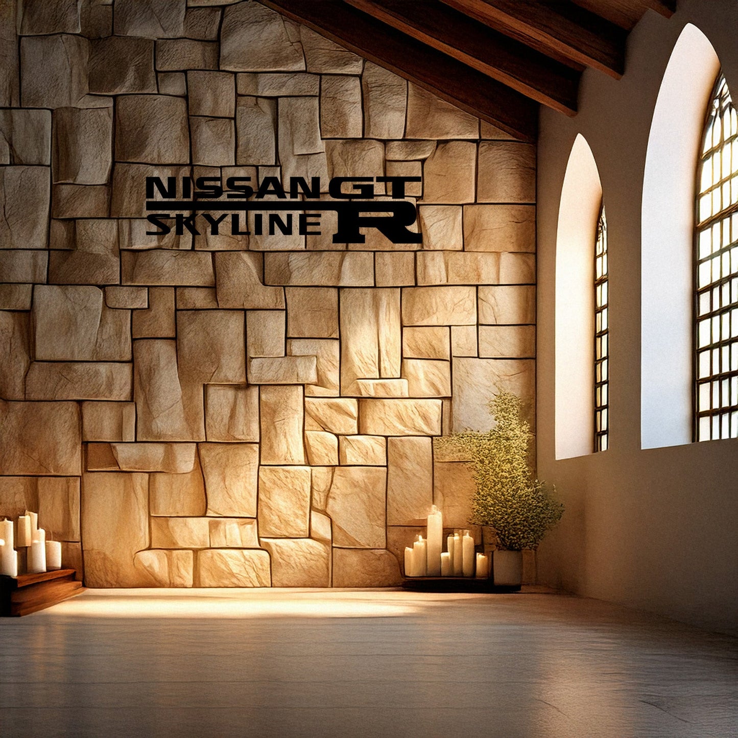 Laser Cut Metal Wall Decor, Nissan Skyline GTR Design, Black Automotive Wall Art, Car Enthusiast Gift, Matte Black Garage Decor