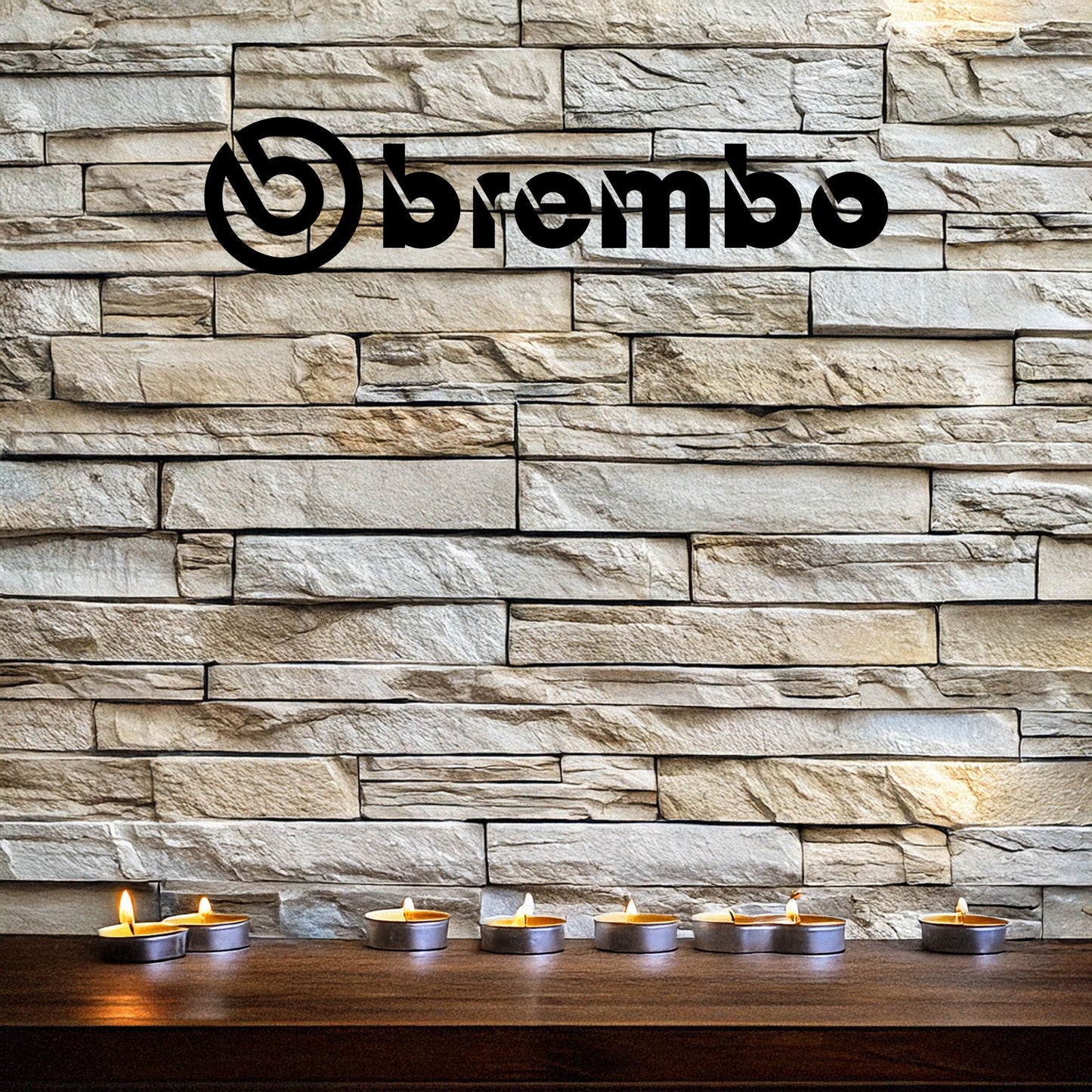 Laser Cut Metal Wall Decor, Brembo Logo Design, Black Automotive Wall Art, Garage Decor Accent, Racing Enthusiast Gift, Matte Black Wall Art