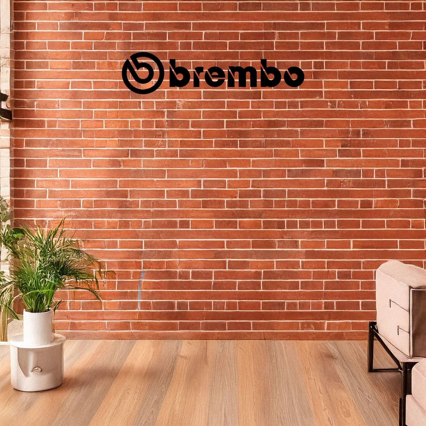 Laser Cut Metal Wall Decor, Brembo Logo Design, Black Automotive Wall Art, Garage Decor Accent, Racing Enthusiast Gift, Matte Black Wall Art