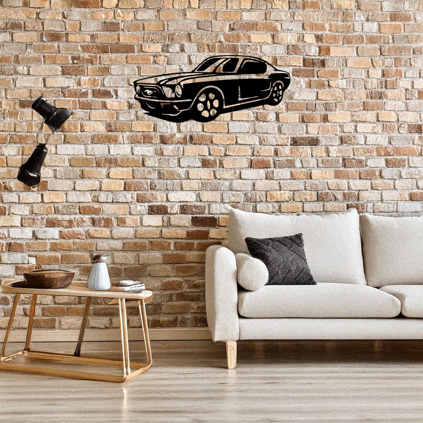 Laser Cut Metal Wall Decor, Mustang Design, Black Automotive Wall Art, Garage Decor Accent, Car Enthusiast Gift, Matte Black Mustang Wall Art