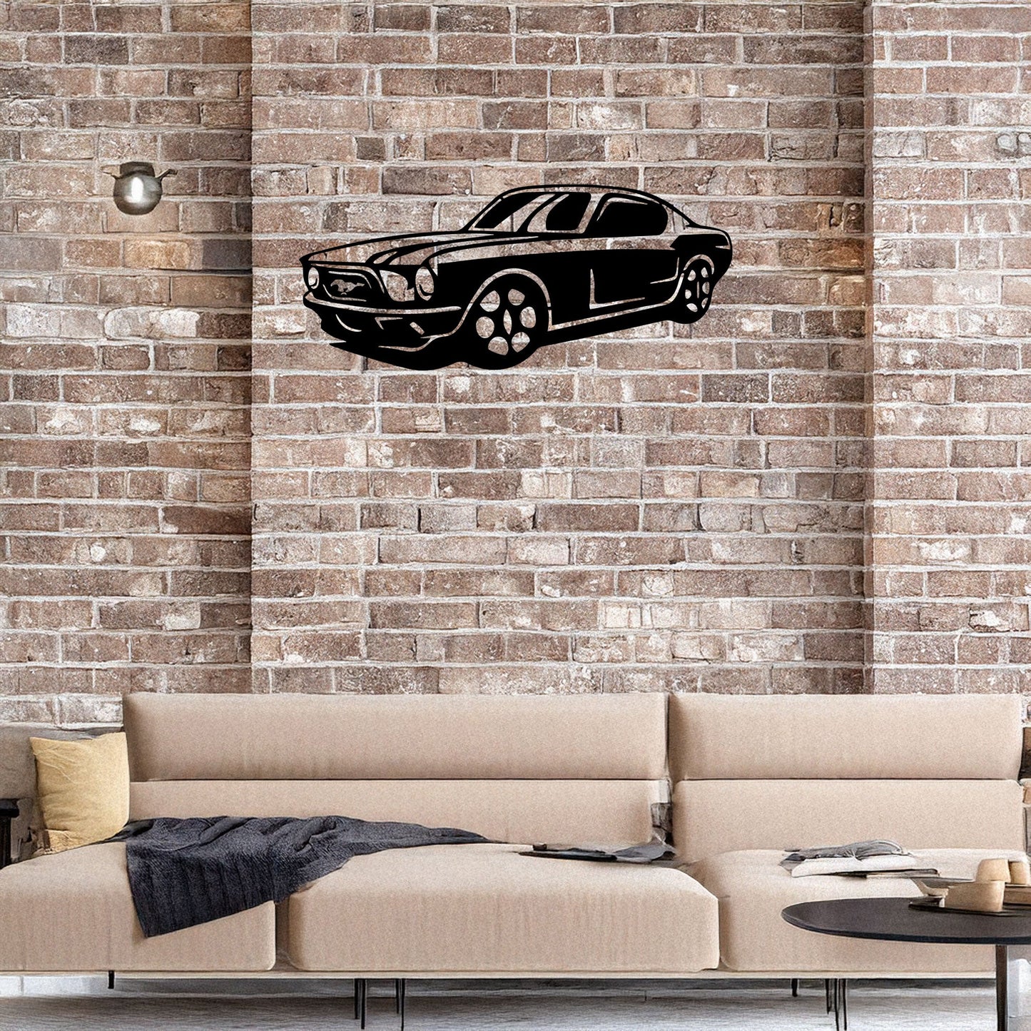 Laser Cut Metal Wall Decor, Mustang Design, Black Automotive Wall Art, Garage Decor Accent, Car Enthusiast Gift, Matte Black Mustang Wall Art