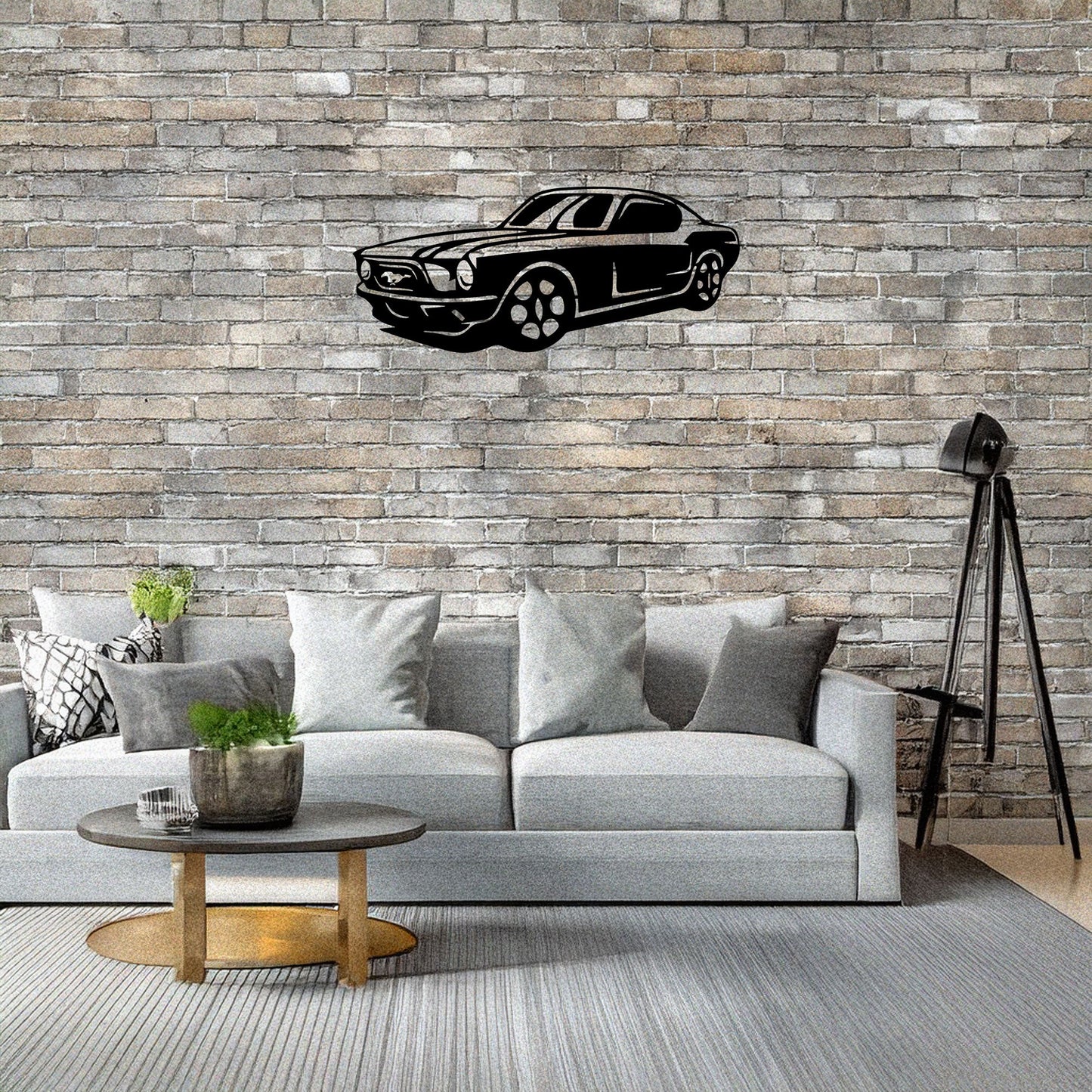 Laser Cut Metal Wall Decor, Mustang Design, Black Automotive Wall Art, Garage Decor Accent, Car Enthusiast Gift, Matte Black Mustang Wall Art
