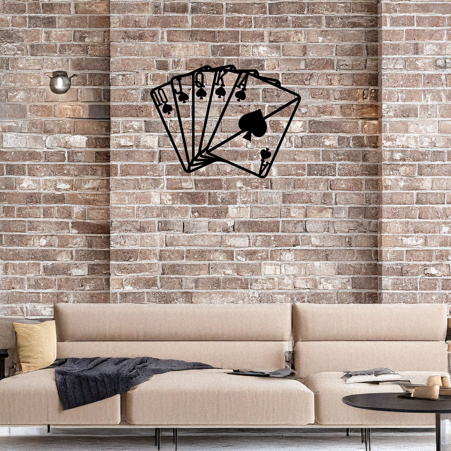 Laser Cut Metal Wall Decor, Playing Cards Design, Black Game Room Wall Art, Poker Decor Accent, Matte Black Wall Art, Casino Lover Gift