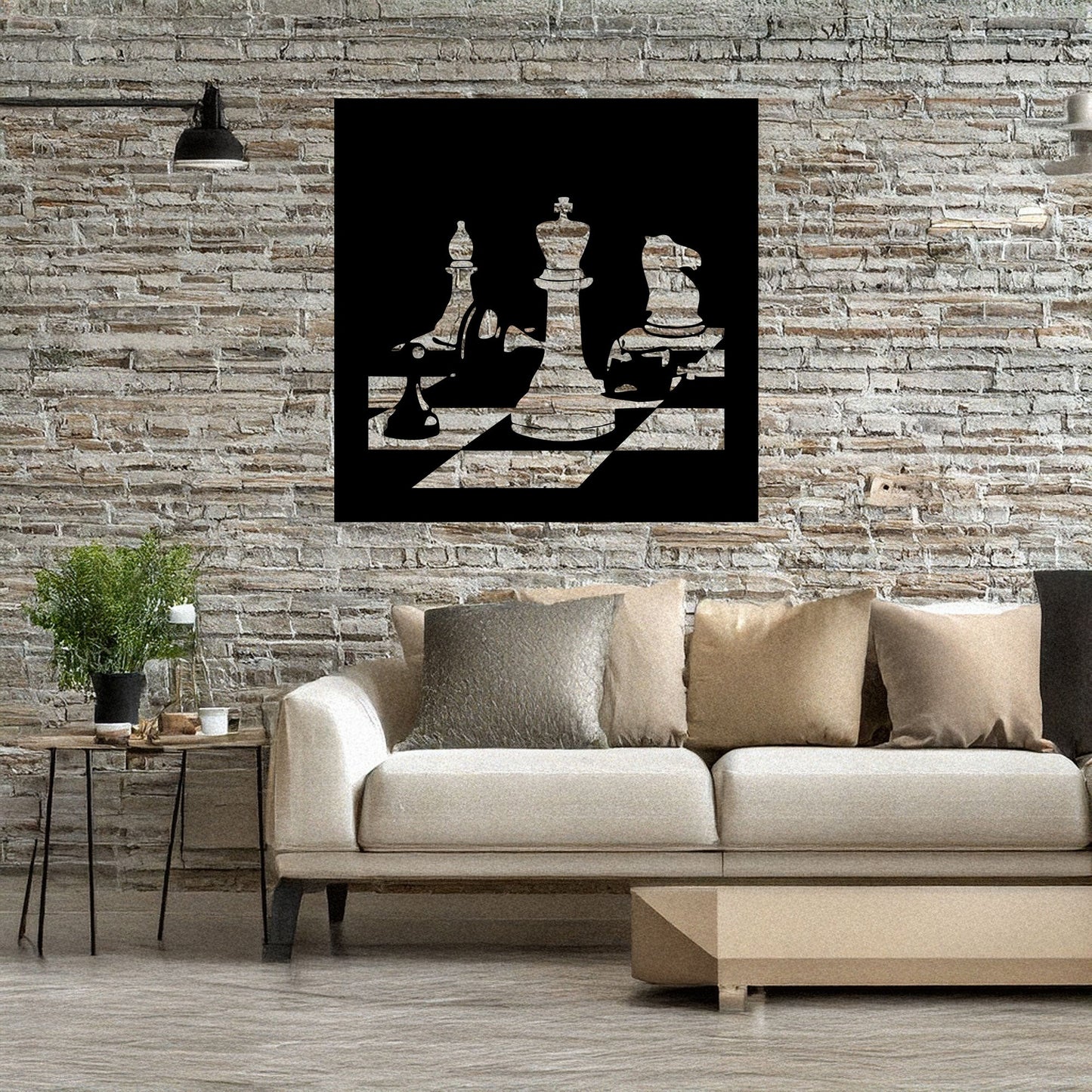 Laser Cut Metal Wall Decor, Chess Design, Black Chessboard Wall Art, Game Room Accent, Matte Black Wall Decor, Gift for Chess Enthusiasts