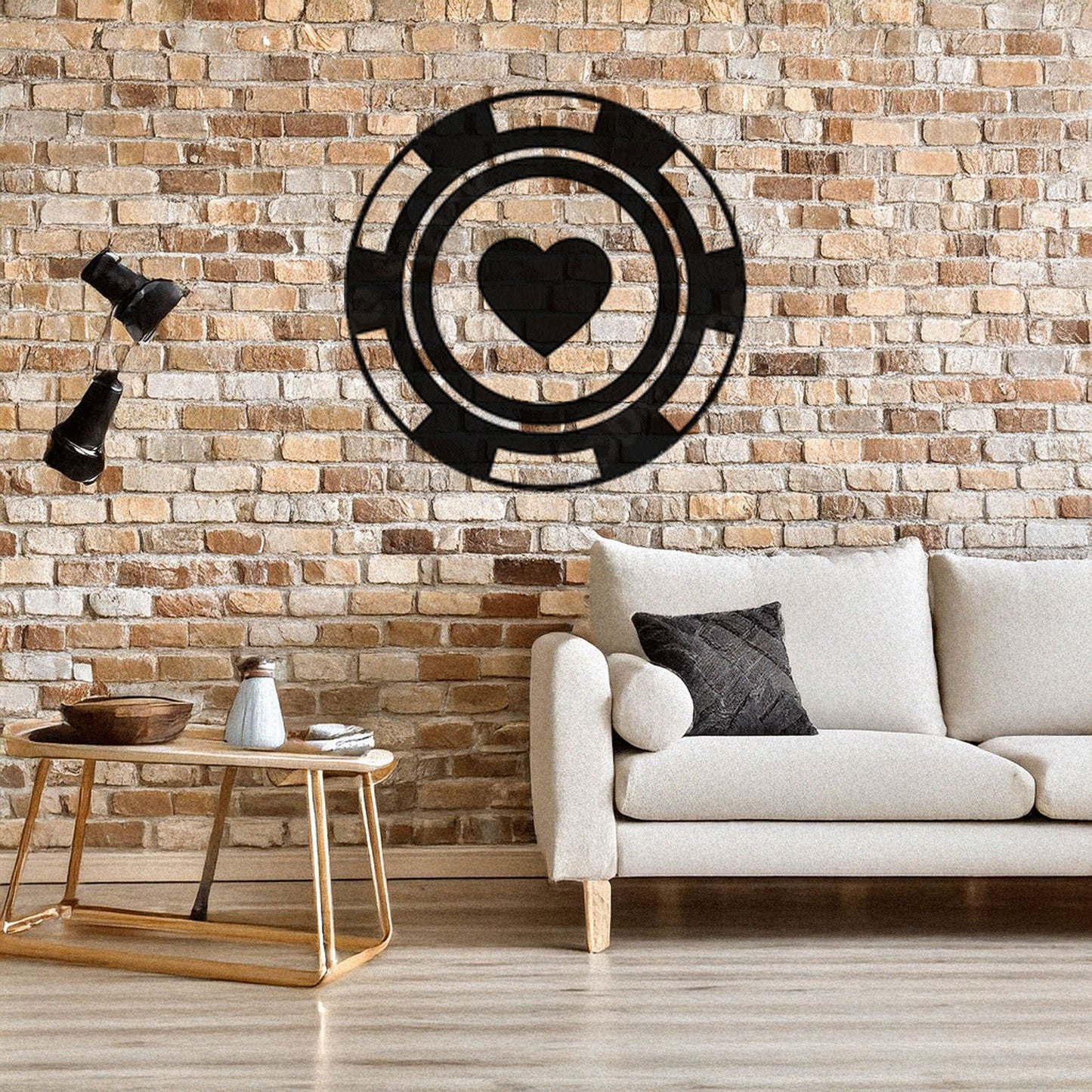 Laser Cut Metal Wall Decor, Poker Chip Hearts Design, Black Casino Wall Art, Game Room Accent, Matte Black Wall Decor, Poker Enthusiast Gift