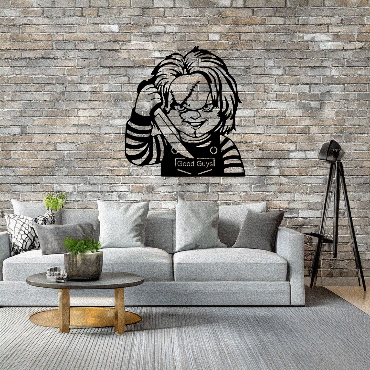 Laser Cut Metal Wall Decor, Chucky Design, Black Horror Wall Art, Halloween Home Decor, Matte Black Wall Accent, Gift for Horror Enthusiasts