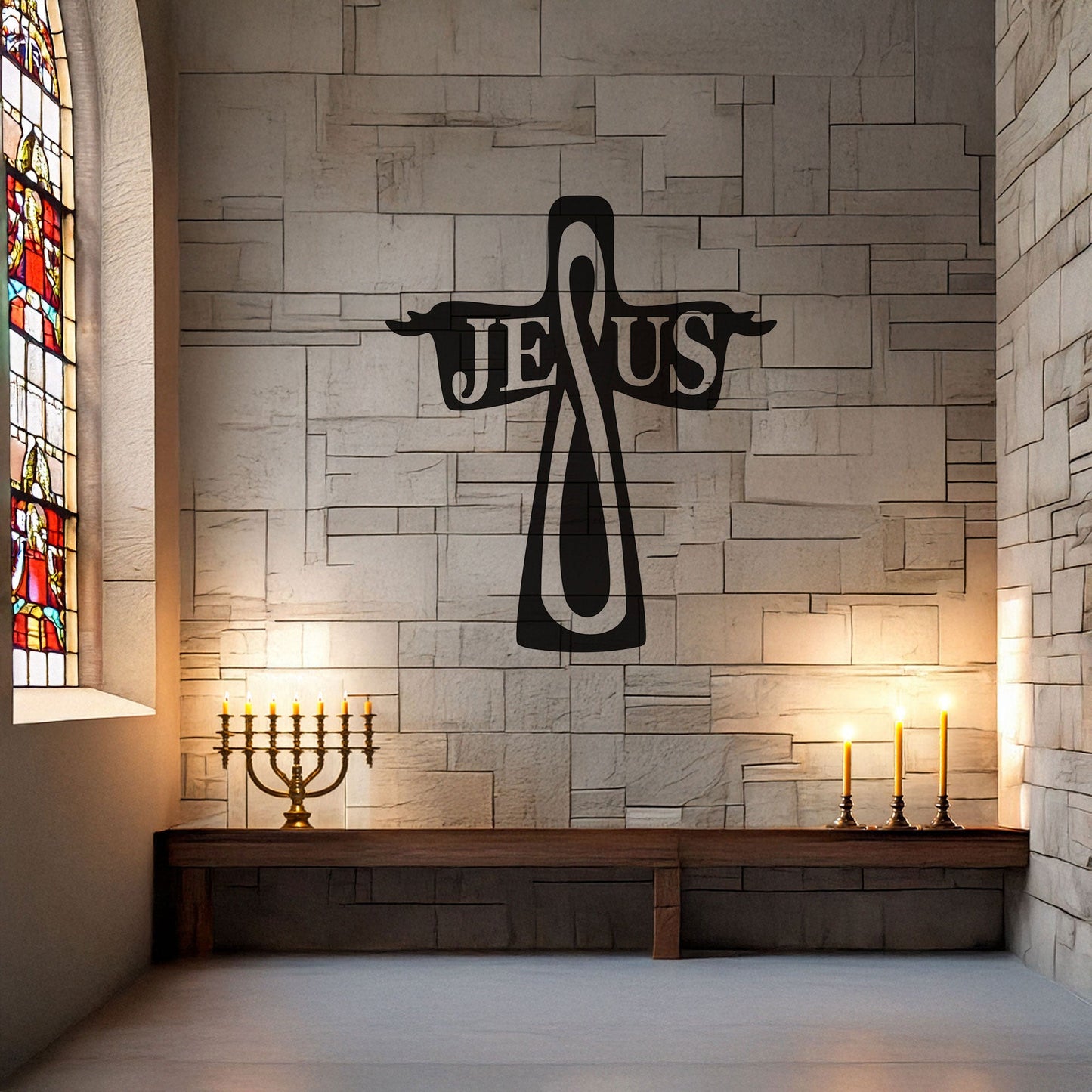 Laser Cut Metal Wall Decor, Jesus Christian Cross Design, Black Religious Wall Art, Faith-Inspired Home Accent, Matte Black Wall Decor