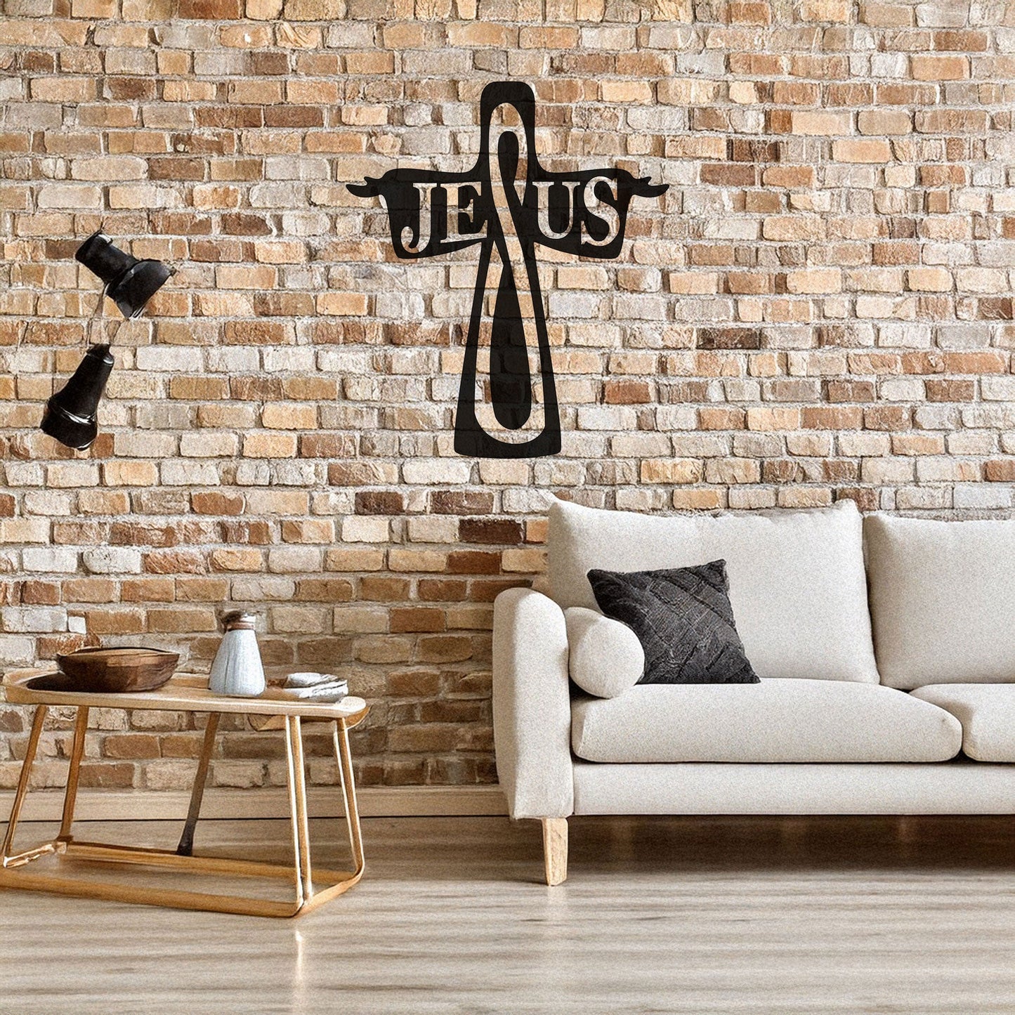 Laser Cut Metal Wall Decor, Jesus Christian Cross Design, Black Religious Wall Art, Faith-Inspired Home Accent, Matte Black Wall Decor