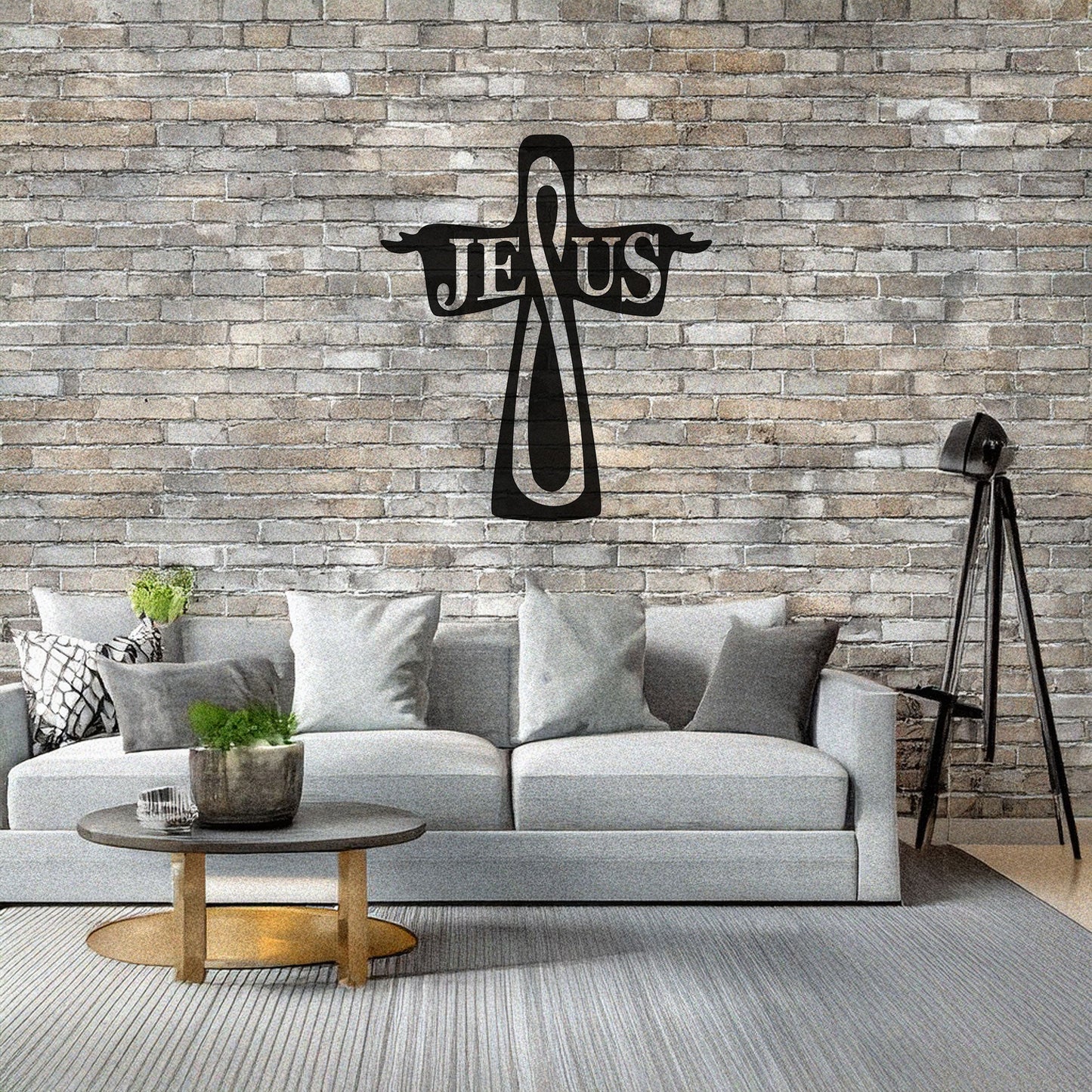Laser Cut Metal Wall Decor, Jesus Christian Cross Design, Black Religious Wall Art, Faith-Inspired Home Accent, Matte Black Wall Decor