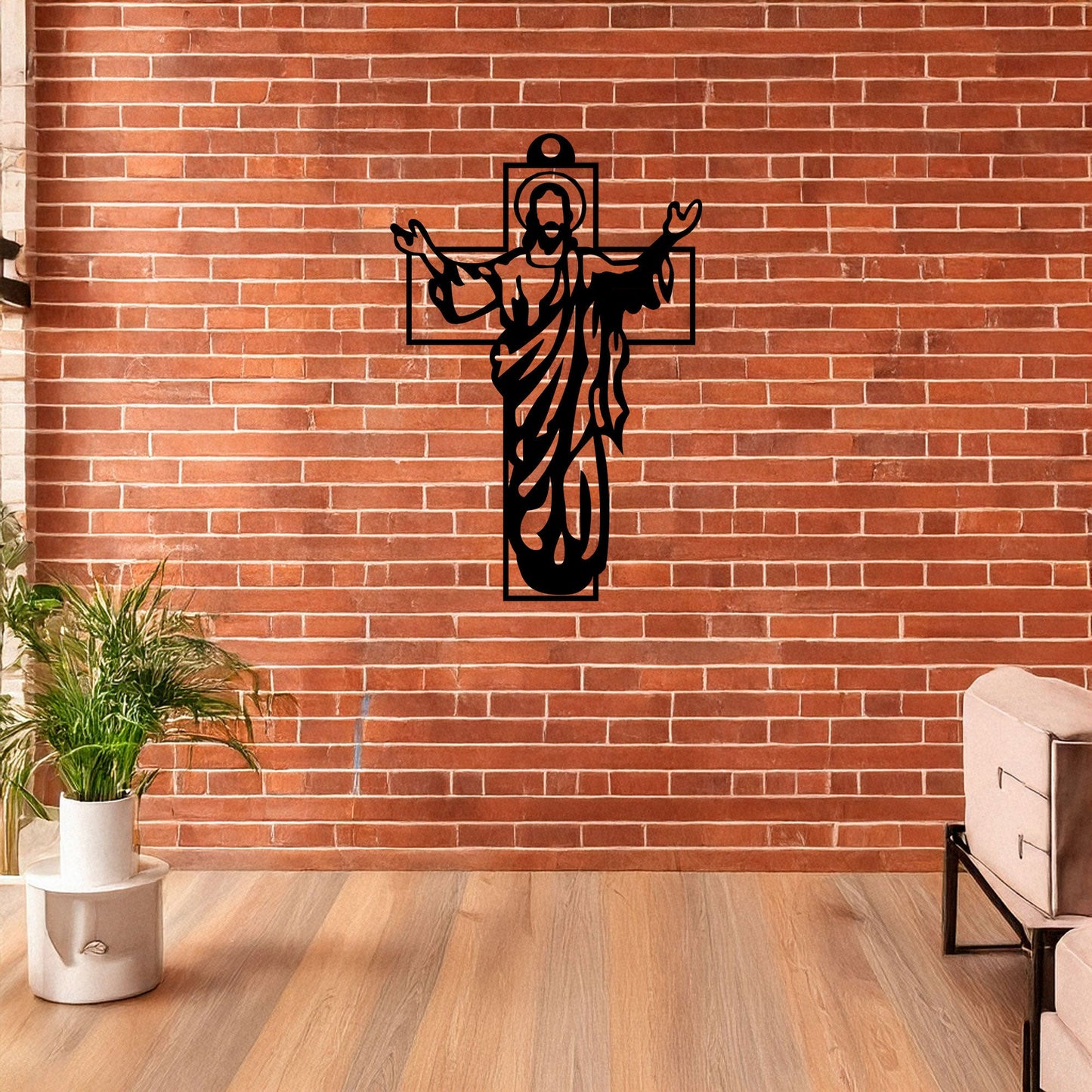 Laser Cut Metal Wall Decor, Jesus Christian Cross Design, Black Religious Wall Art, Matte Black Faith Decor, Spiritual Home Accent