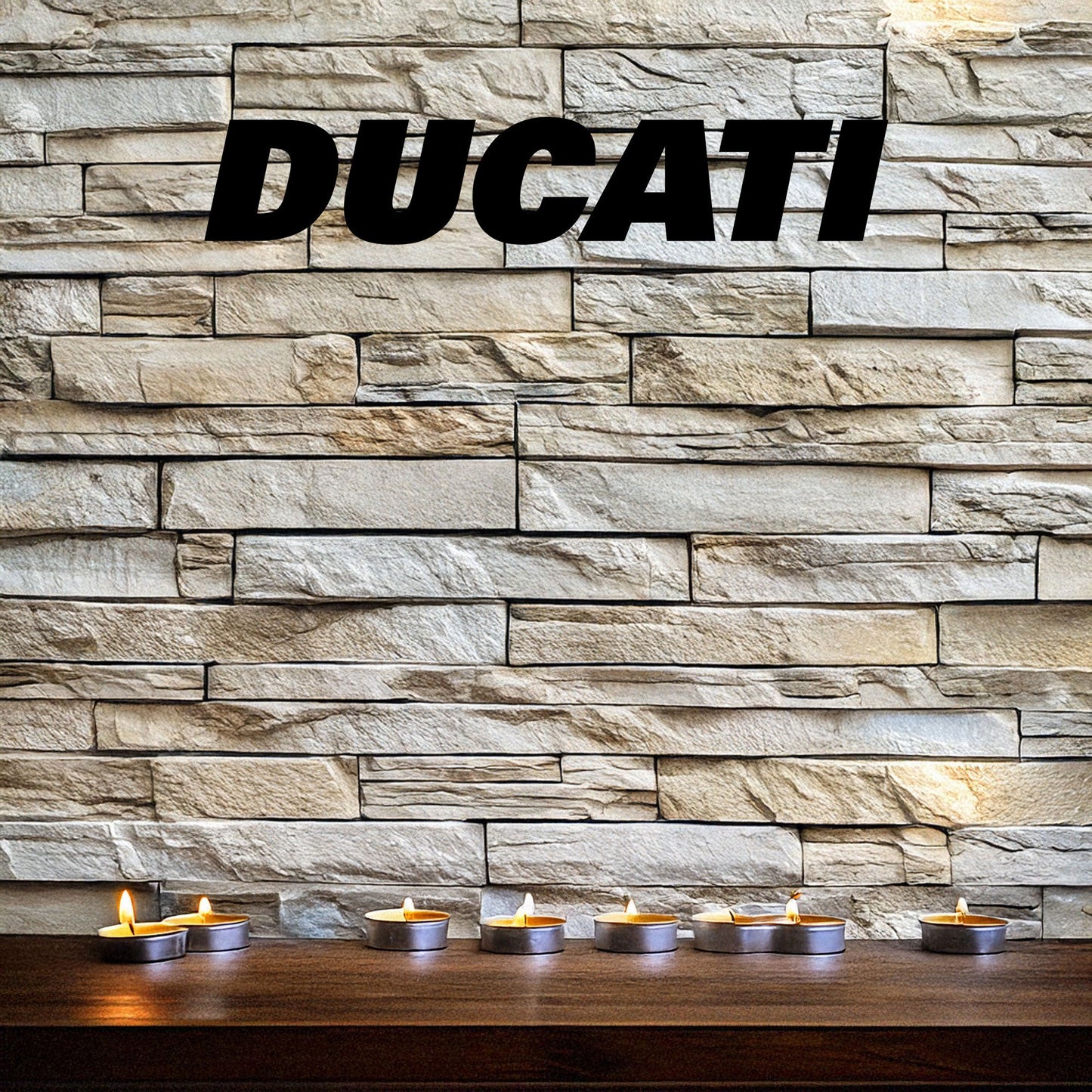Laser Cut Metal Wall Decor, Ducati Logo Design, Black Motorcycle Brand Wall Art, Matte Black Garage Decor, Biker Gift