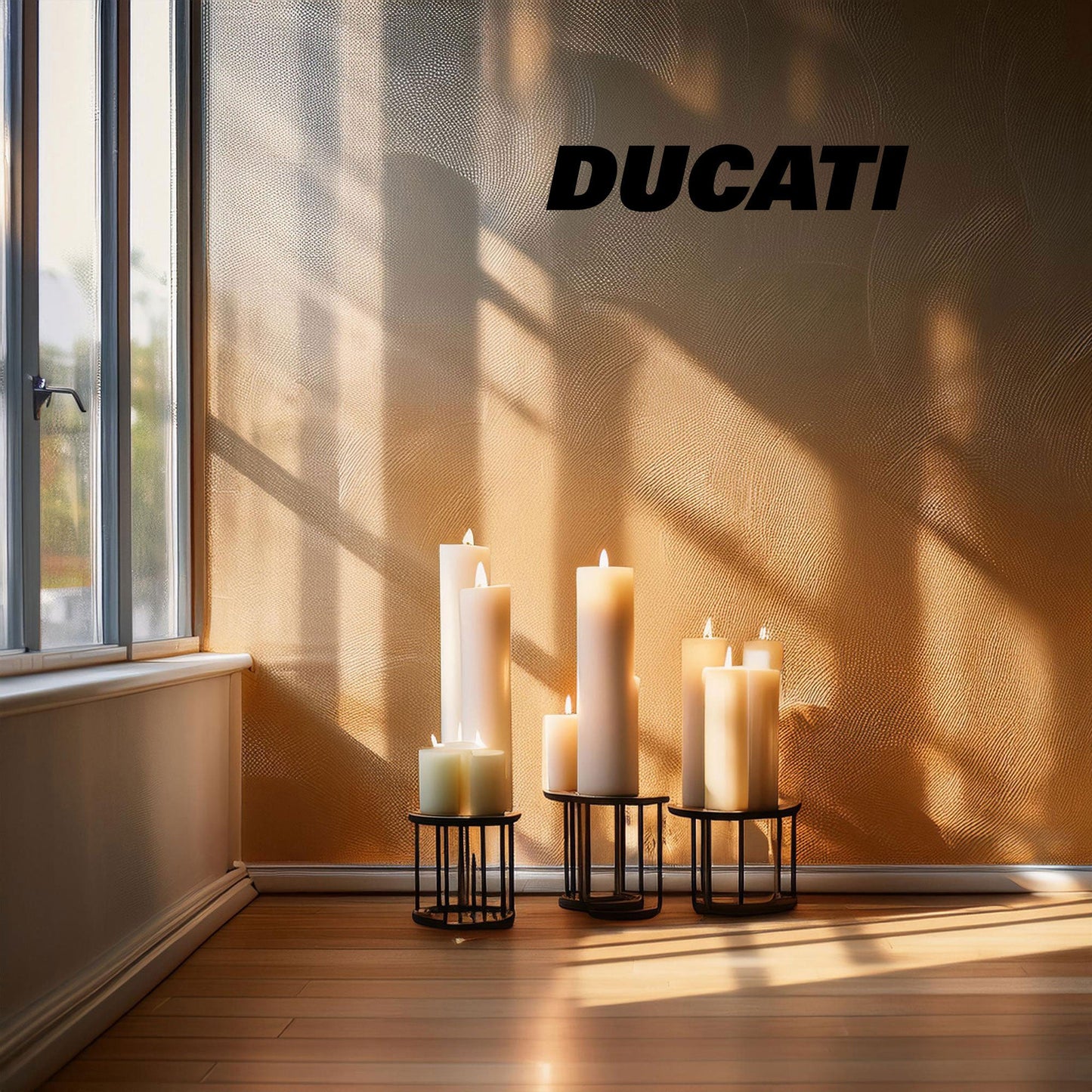 Laser Cut Metal Wall Decor, Ducati Logo Design, Black Motorcycle Brand Wall Art, Matte Black Garage Decor, Biker Gift