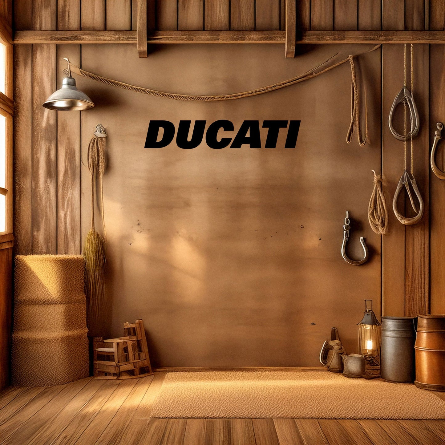 Laser Cut Metal Wall Decor, Ducati Logo Design, Black Motorcycle Brand Wall Art, Matte Black Garage Decor, Biker Gift