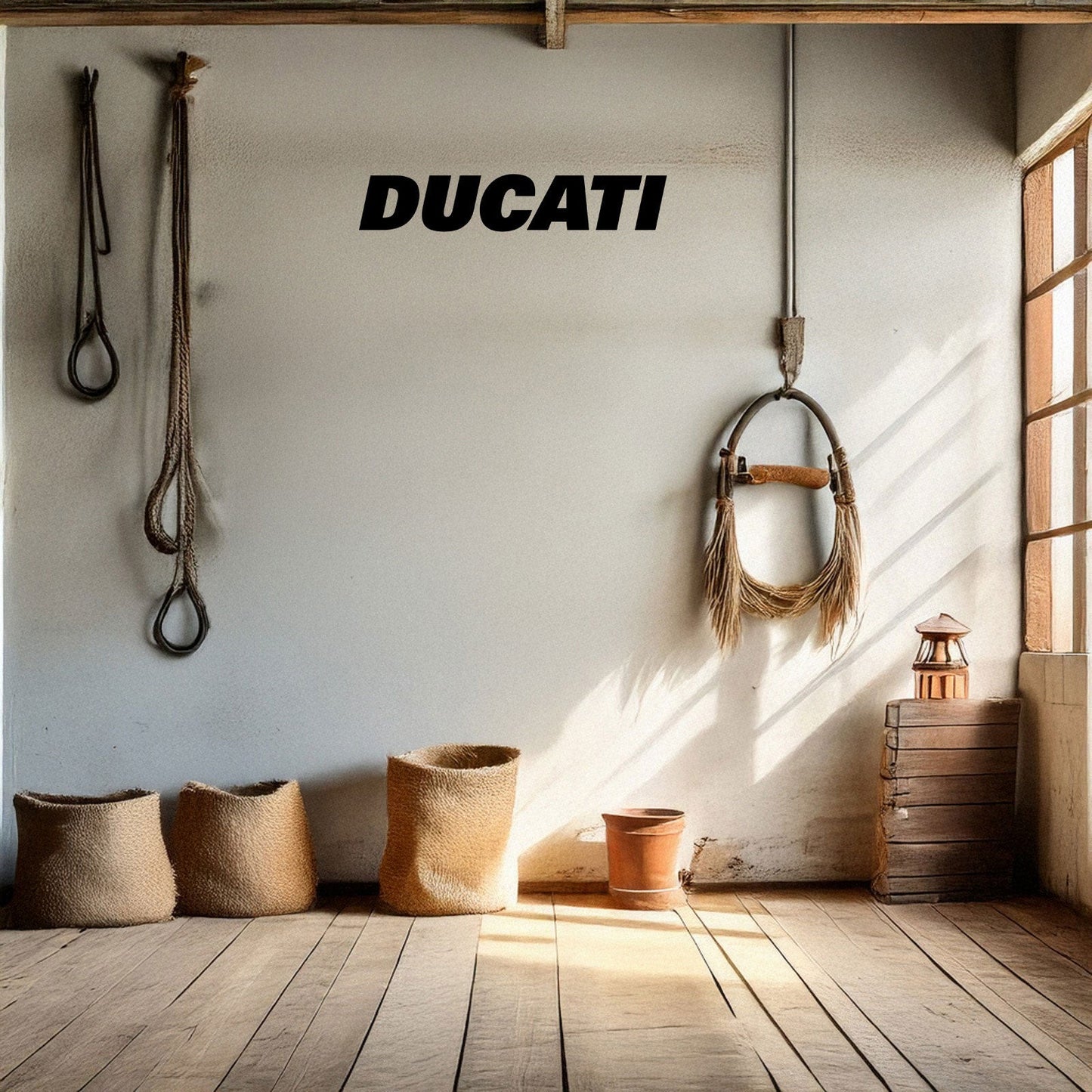 Laser Cut Metal Wall Decor, Ducati Logo Design, Black Motorcycle Brand Wall Art, Matte Black Garage Decor, Biker Gift
