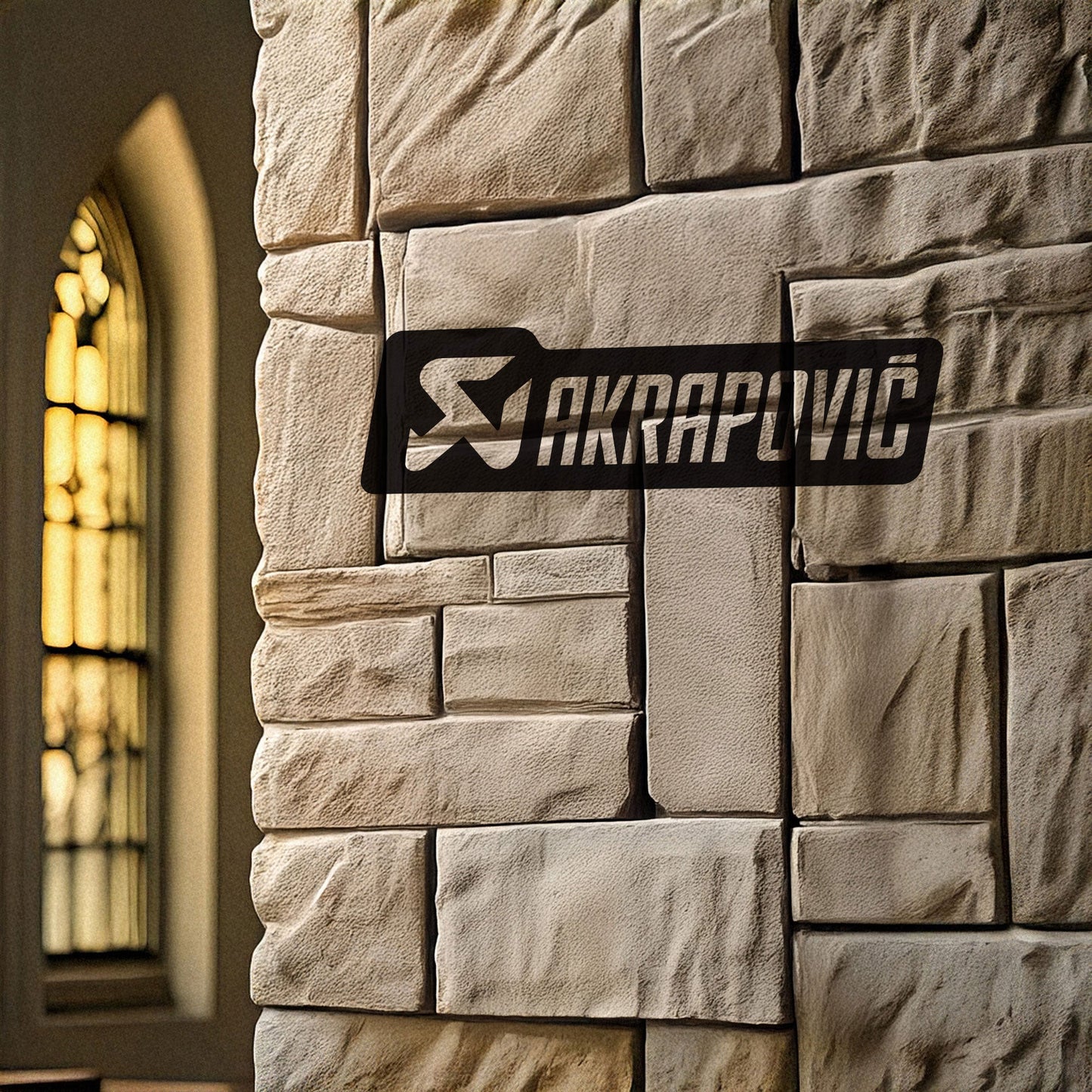 Laser Cut Metal Wall Decor, Akrapovic Logo Design, Black Motorcycle Brand Wall Art, Matte Black Garage Decor, Biker Gift