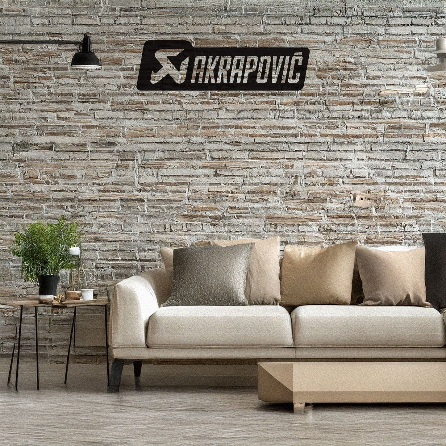 Laser Cut Metal Wall Decor, Akrapovic Logo Design, Black Motorcycle Brand Wall Art, Matte Black Garage Decor, Biker Gift